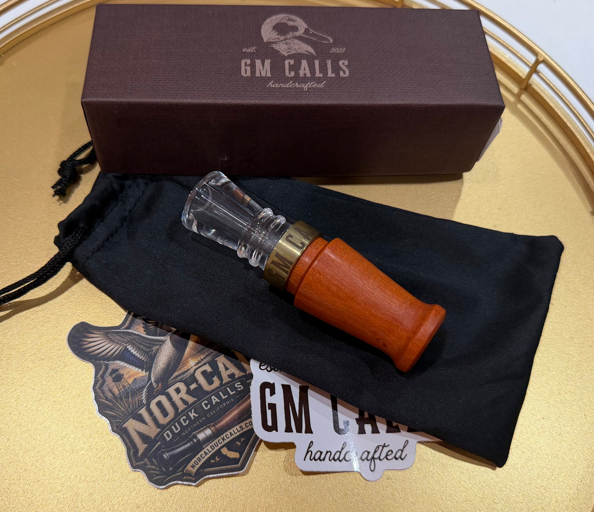 New- GM Custom Calls Orange Wood/ Coke Bottle