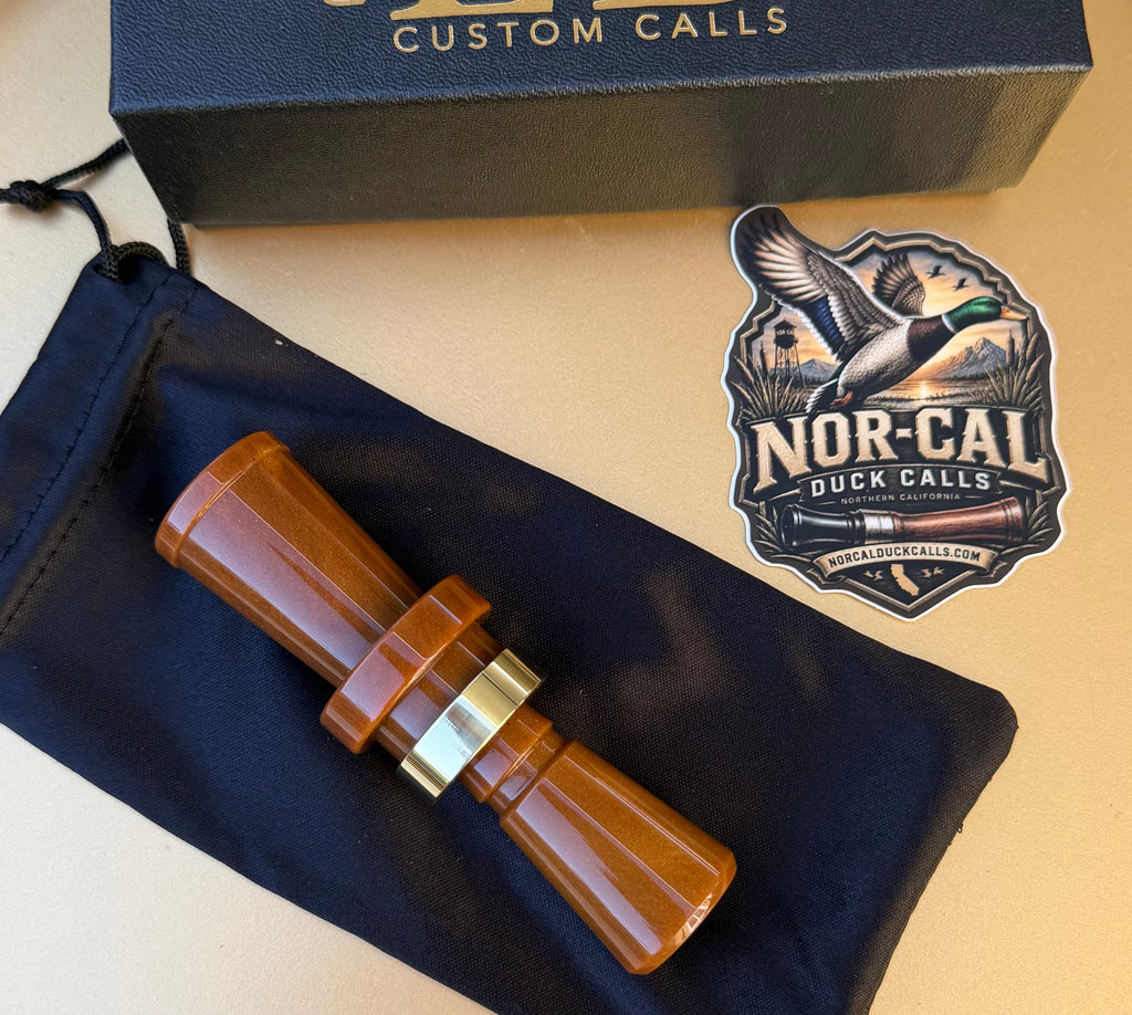 NEW- LD Custom Calls CNC Acrylic Duck Call Golden oak Pearl