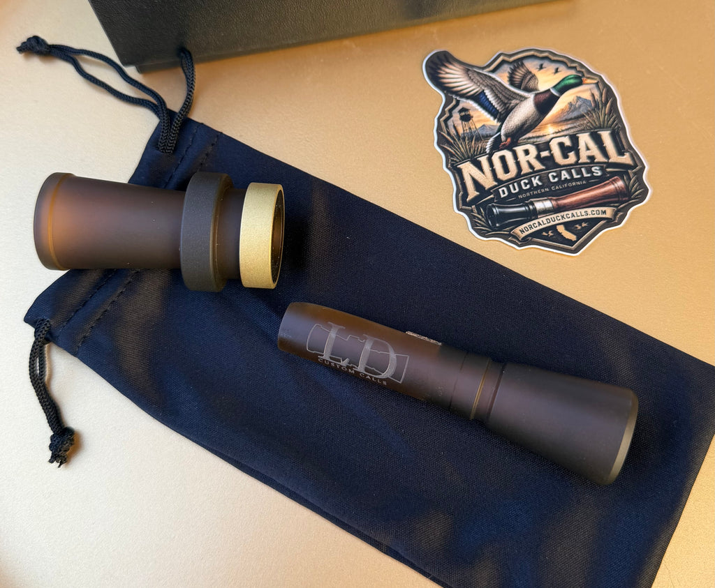 NEW- LD Custom Calls CNC Acrylic Duck Call Blasted Beer Bottle With Blasted Brass
