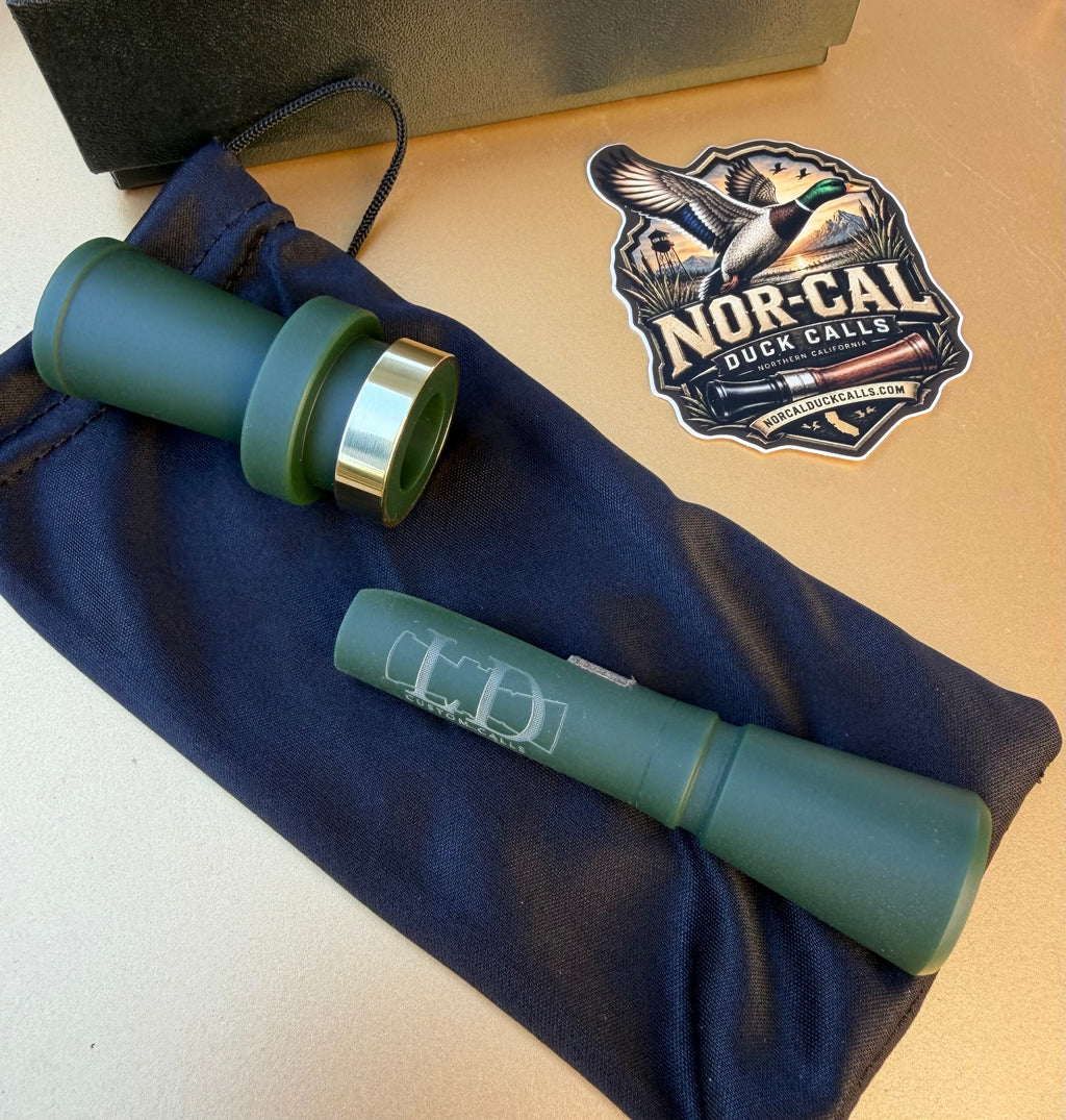 NEW- LD Custom Calls CNC Acrylic Duck Call Blasted OD Green