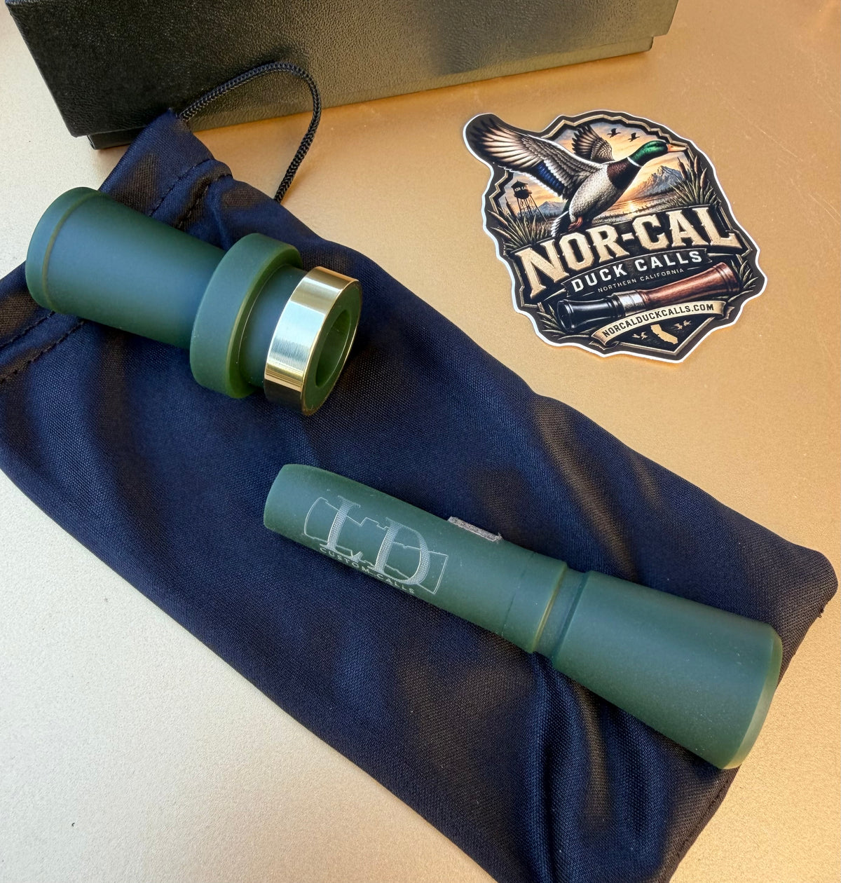 NEW- LD Custom Calls CNC Acrylic Duck Call Blasted OD Green