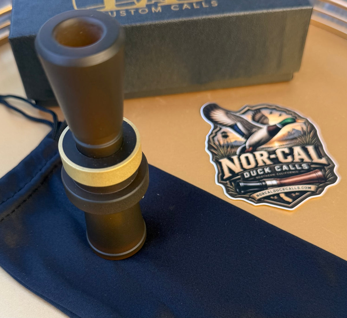 NEW- LD Custom Calls CNC Acrylic Duck Call Blasted Beer Bottle With Blasted Brass
