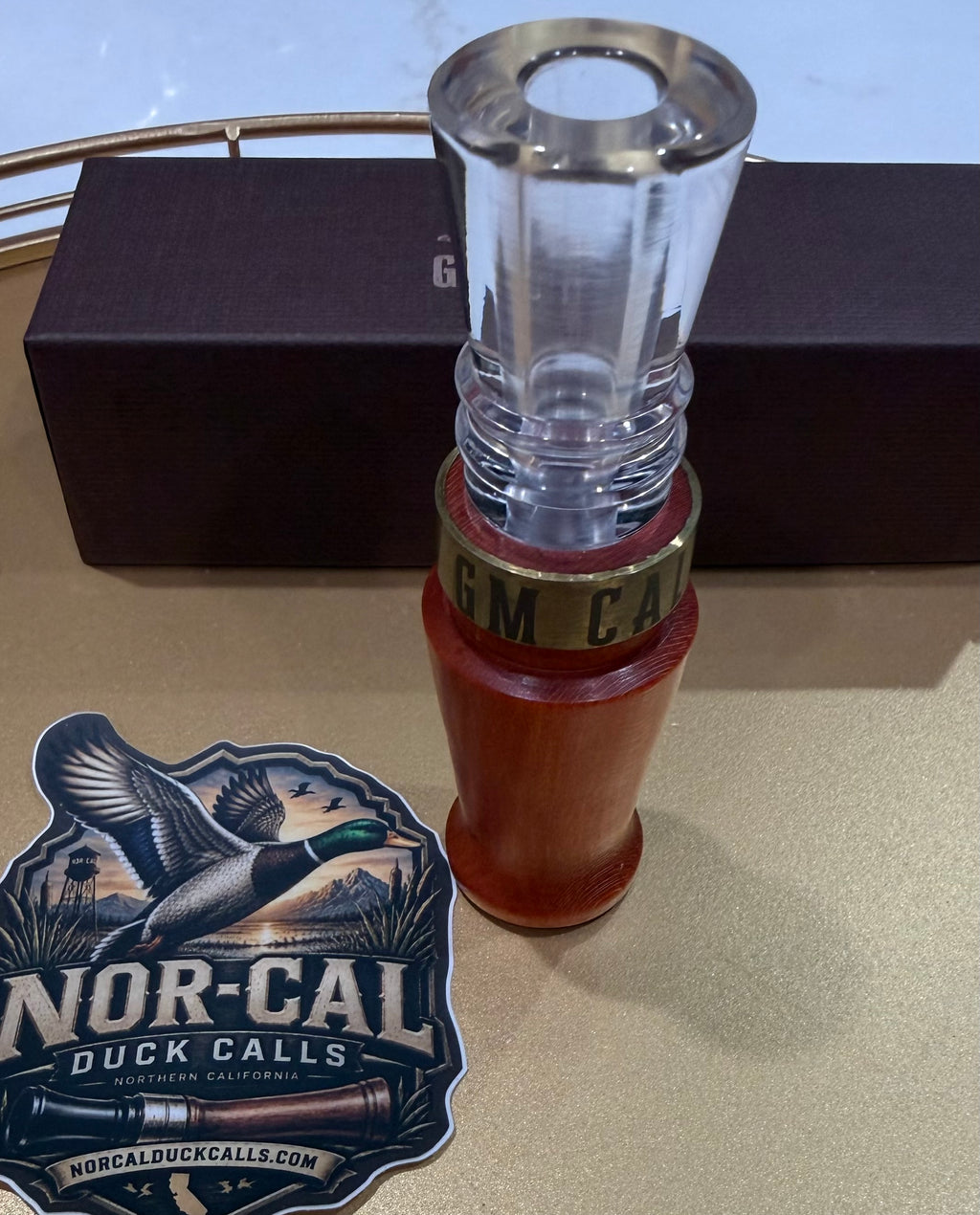 New- GM Custom Calls Orange Wood/ Coke Bottle