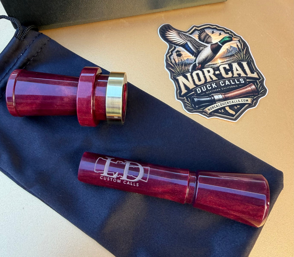 NEW- LD Custom Calls CNC Acrylic Duck Call Cherry Pearl
