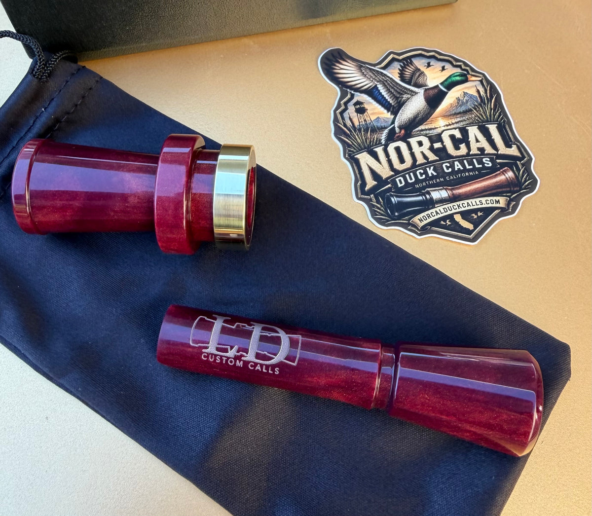 NEW- LD Custom Calls CNC Acrylic Duck Call Cherry Pearl