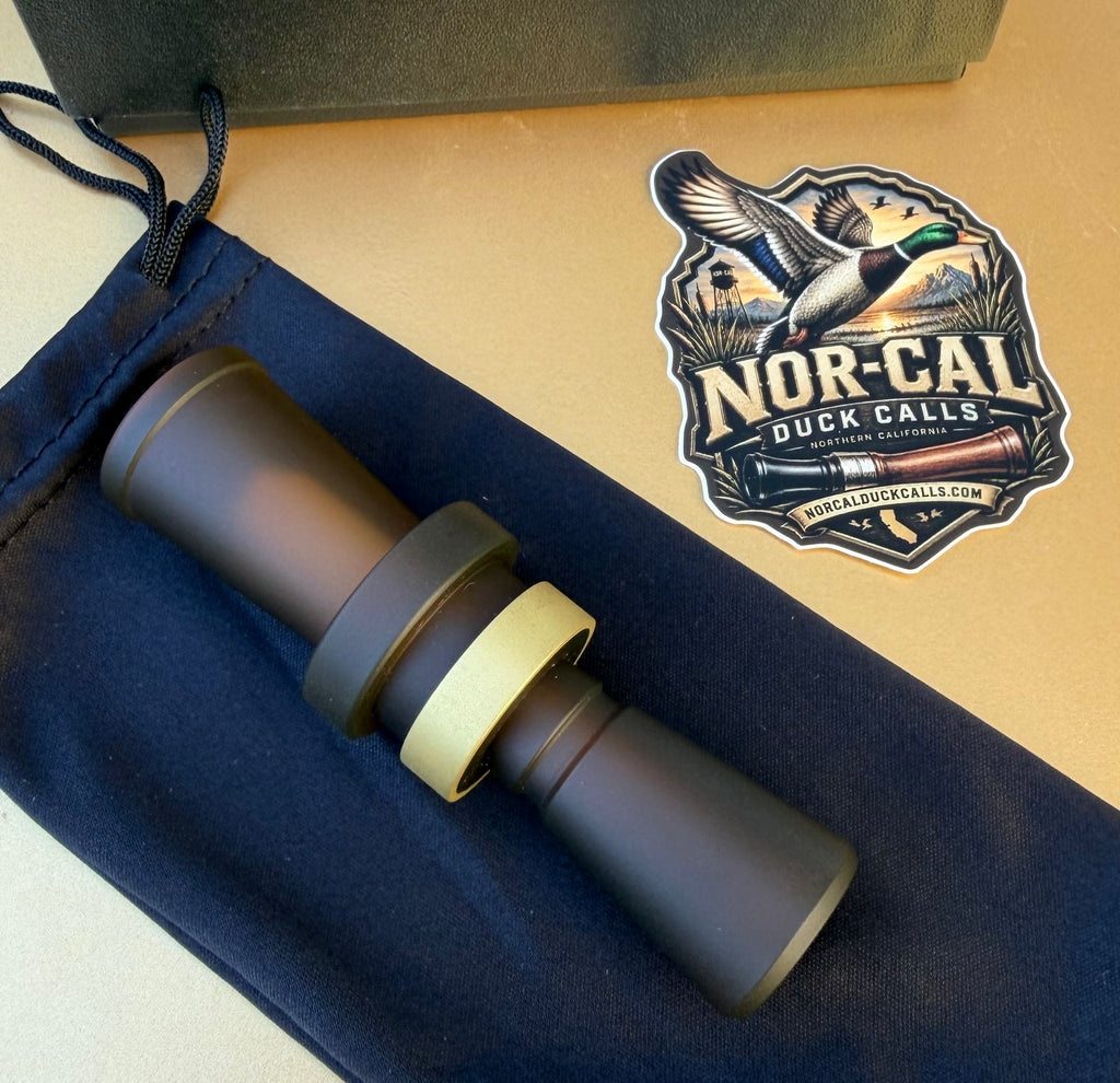 NEW- LD Custom Calls CNC Acrylic Duck Call Blasted Beer Bottle With Blasted Brass