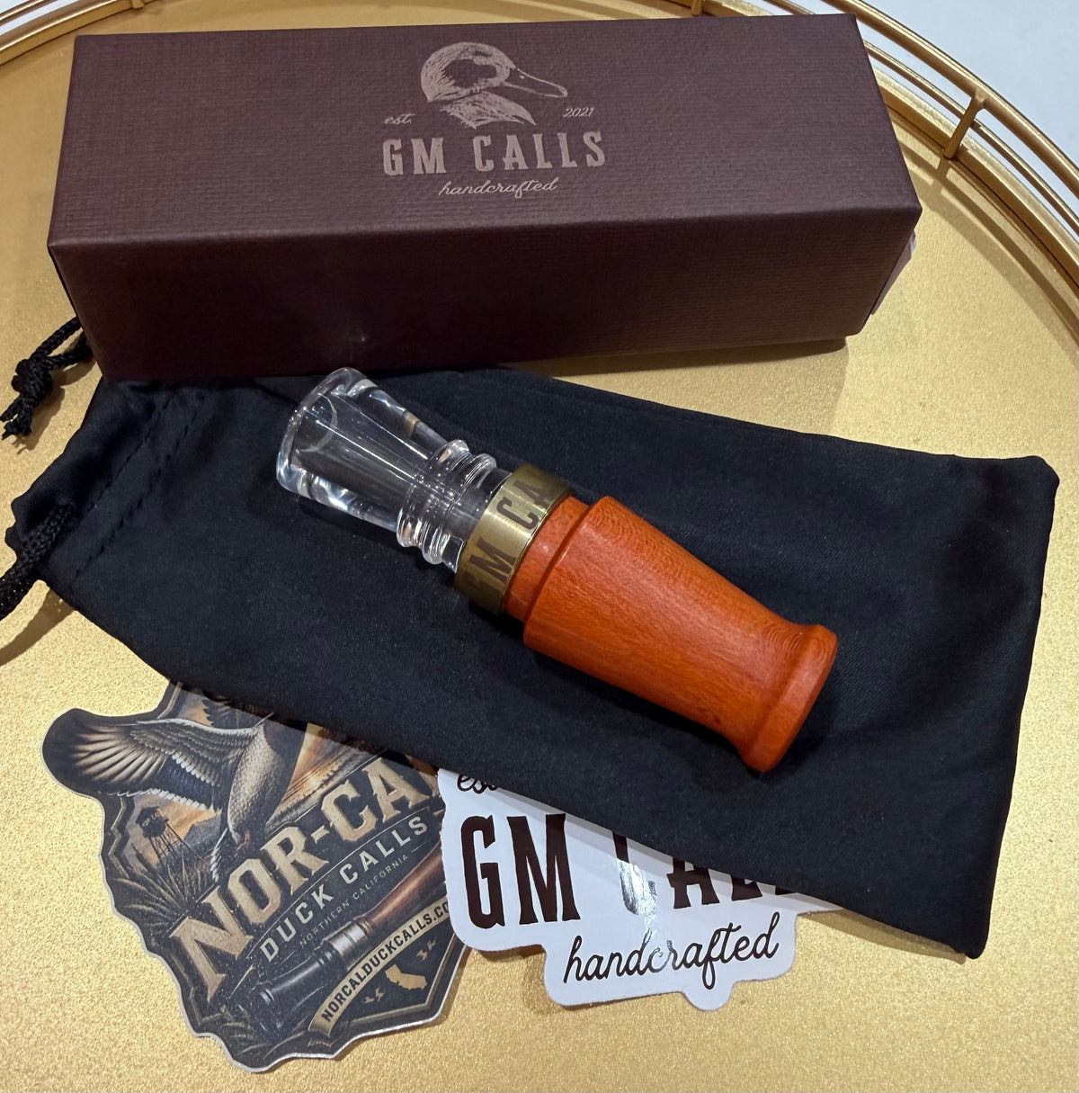 New- GM Custom Calls Orange Wood/ Coke Bottle
