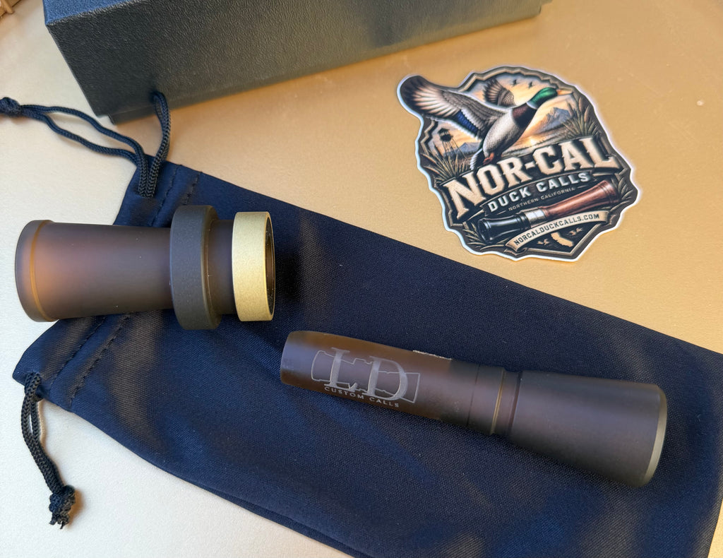 NEW- LD Custom Calls CNC Acrylic Duck Call Blasted Beer Bottle With Blasted Brass