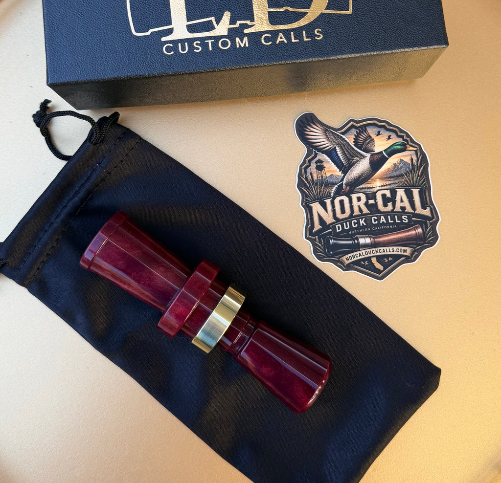 NEW- LD Custom Calls CNC Acrylic Duck Call Cherry Pearl