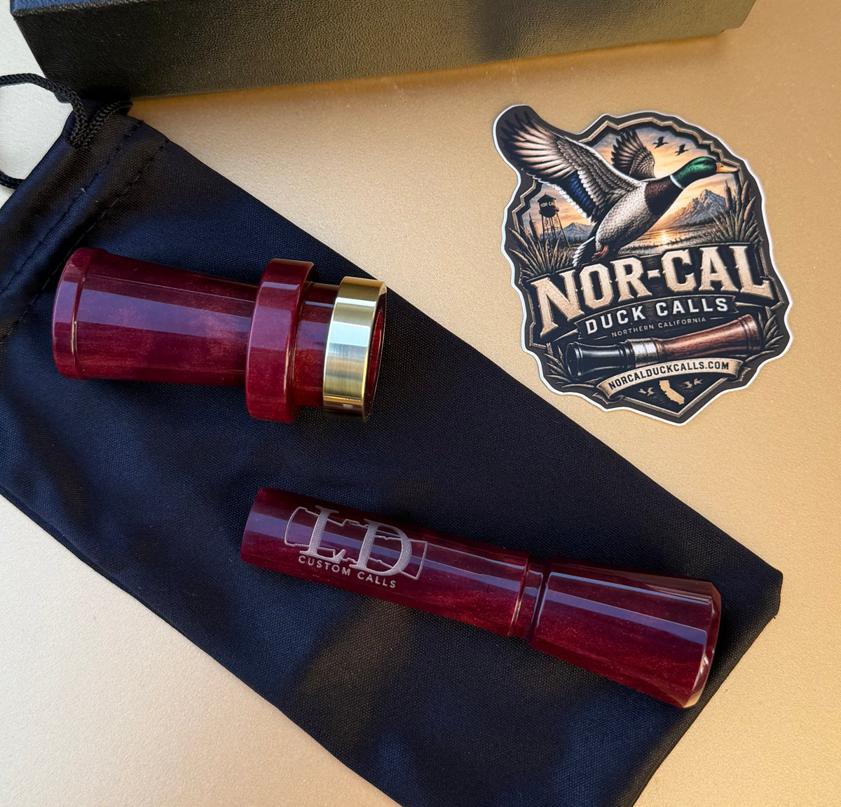 NEW- LD Custom Calls CNC Acrylic Duck Call Cherry Pearl