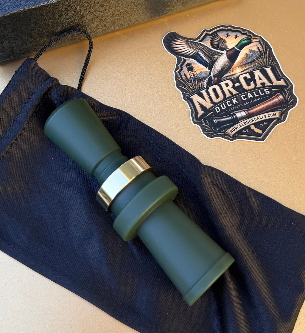 NEW- LD Custom Calls CNC Acrylic Duck Call Blasted OD Green