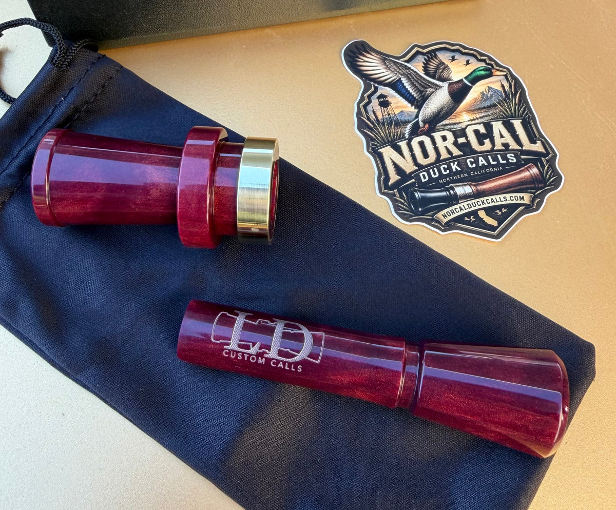 NEW- LD Custom Calls CNC Acrylic Duck Call Cherry Pearl