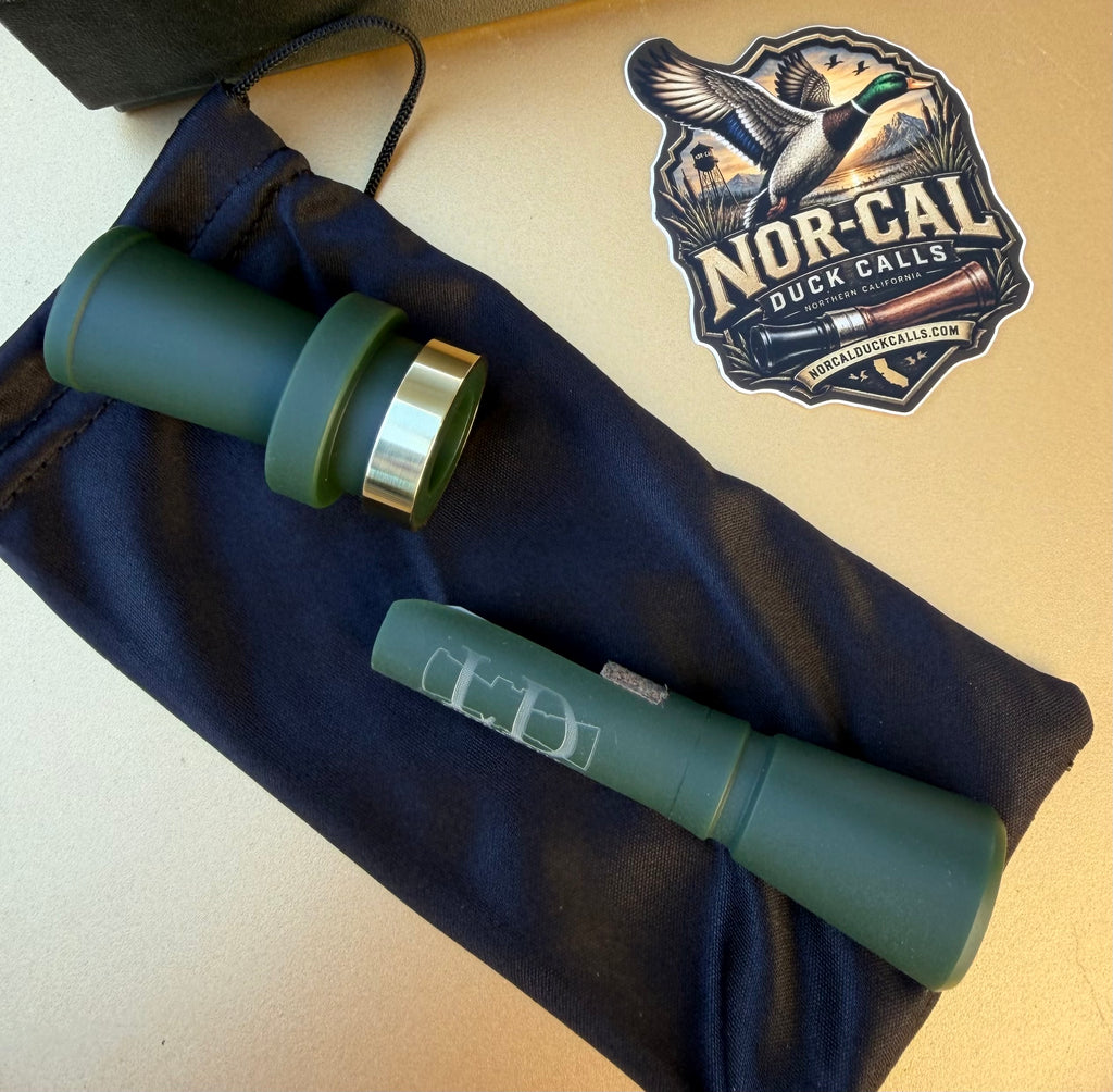 NEW- LD Custom Calls CNC Acrylic Duck Call Blasted OD Green